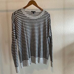 grey striped sweater